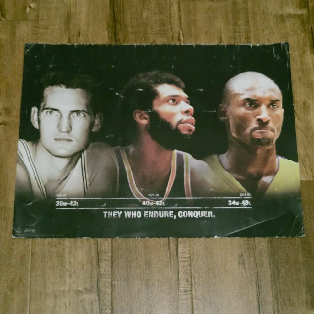 Vtg 2006 Jerry West Kareem Abdul-Jabbar Kobe Bryant Lakers Legends Poster